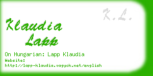 klaudia lapp business card